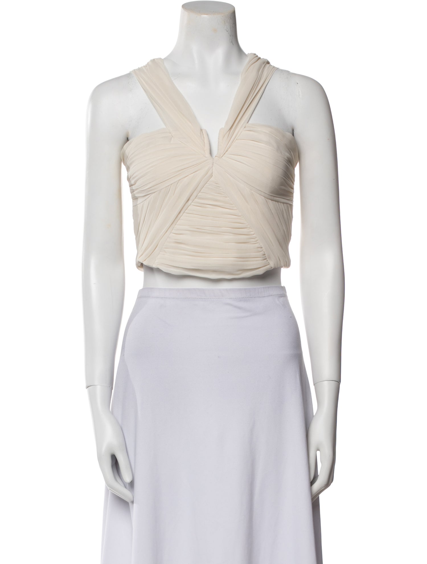 Self-Portrait V-Neck Sleeveless Crop Top