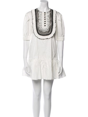 Self-Portrait Scoop Neck Mini Dress