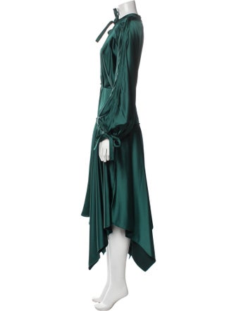 Self-Portrait Tie Neck Long Dress