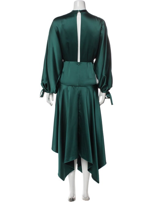 Self-Portrait Tie Neck Long Dress