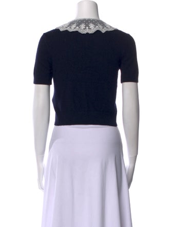 Self-Portrait Short Sleeve Crop Top