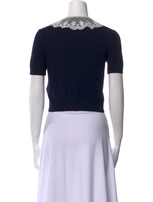 Self-Portrait Short Sleeve Crop Top