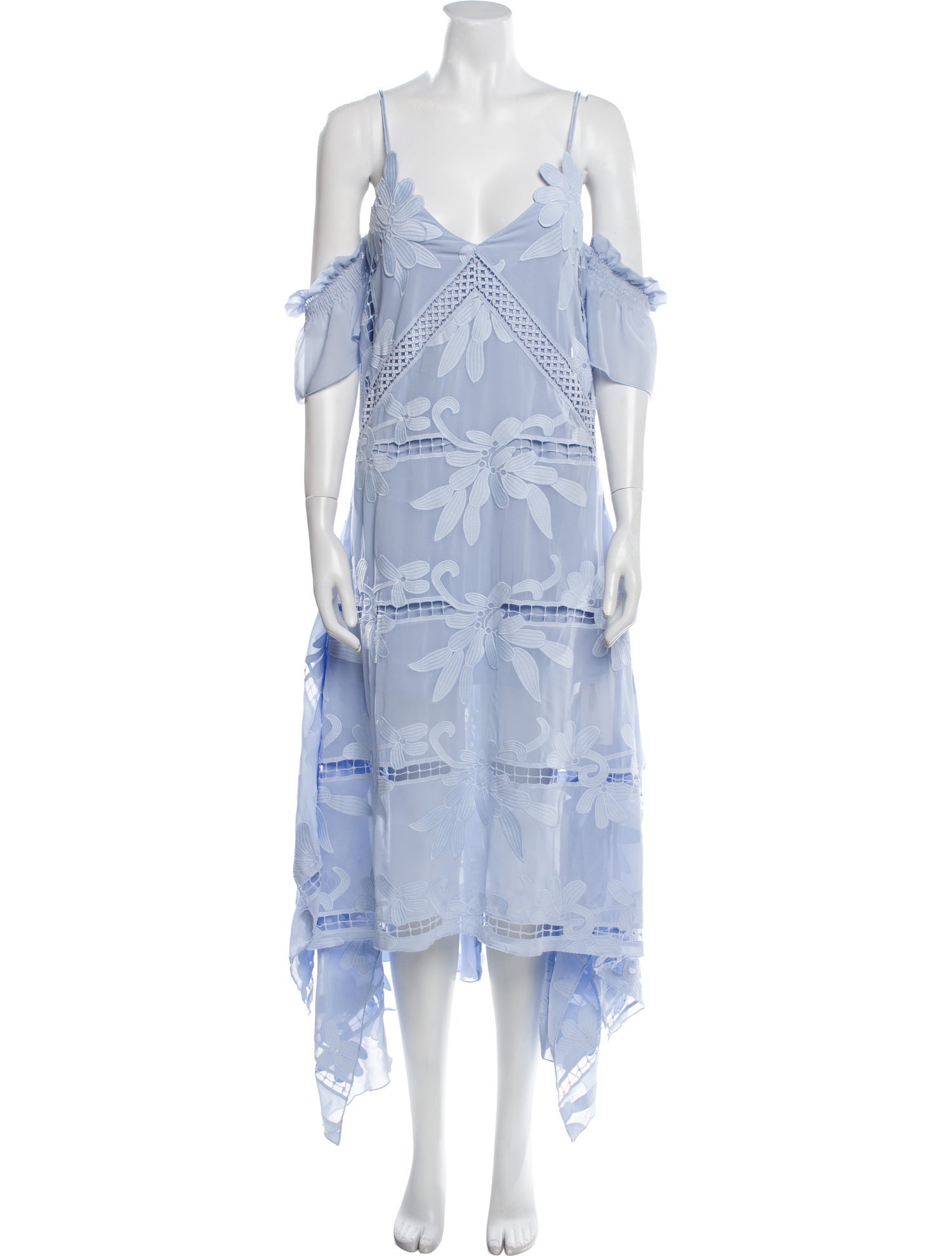 Self-Portrait V-Neck Knee-Length Dress