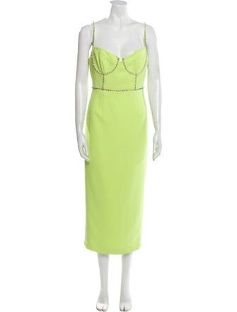 Self-Portrait V-Neck Long Dress