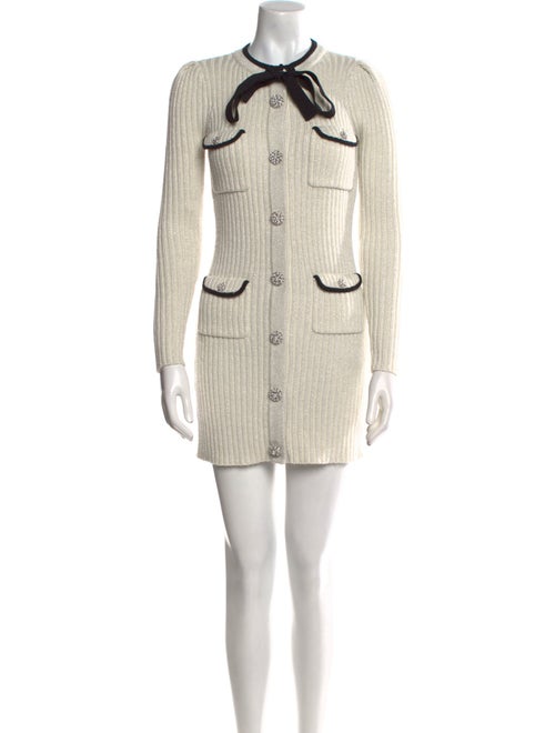 Self-Portrait Crew Neck Mini Dress