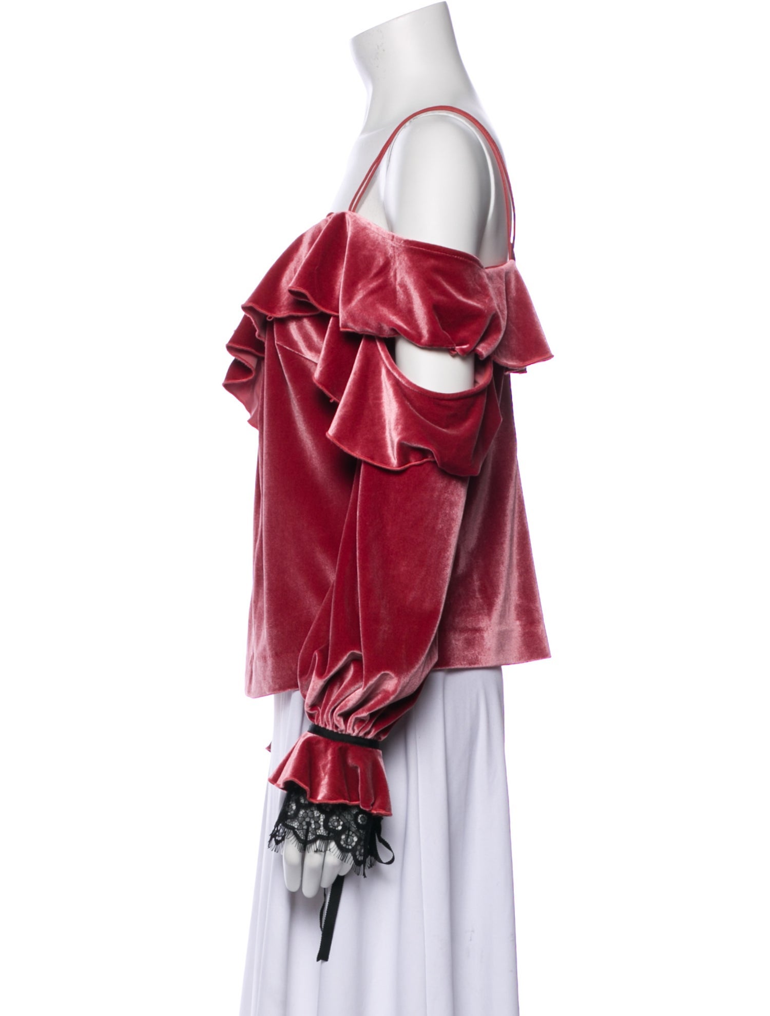 Self-Portrait Square Neckline Long Sleeve Blouse