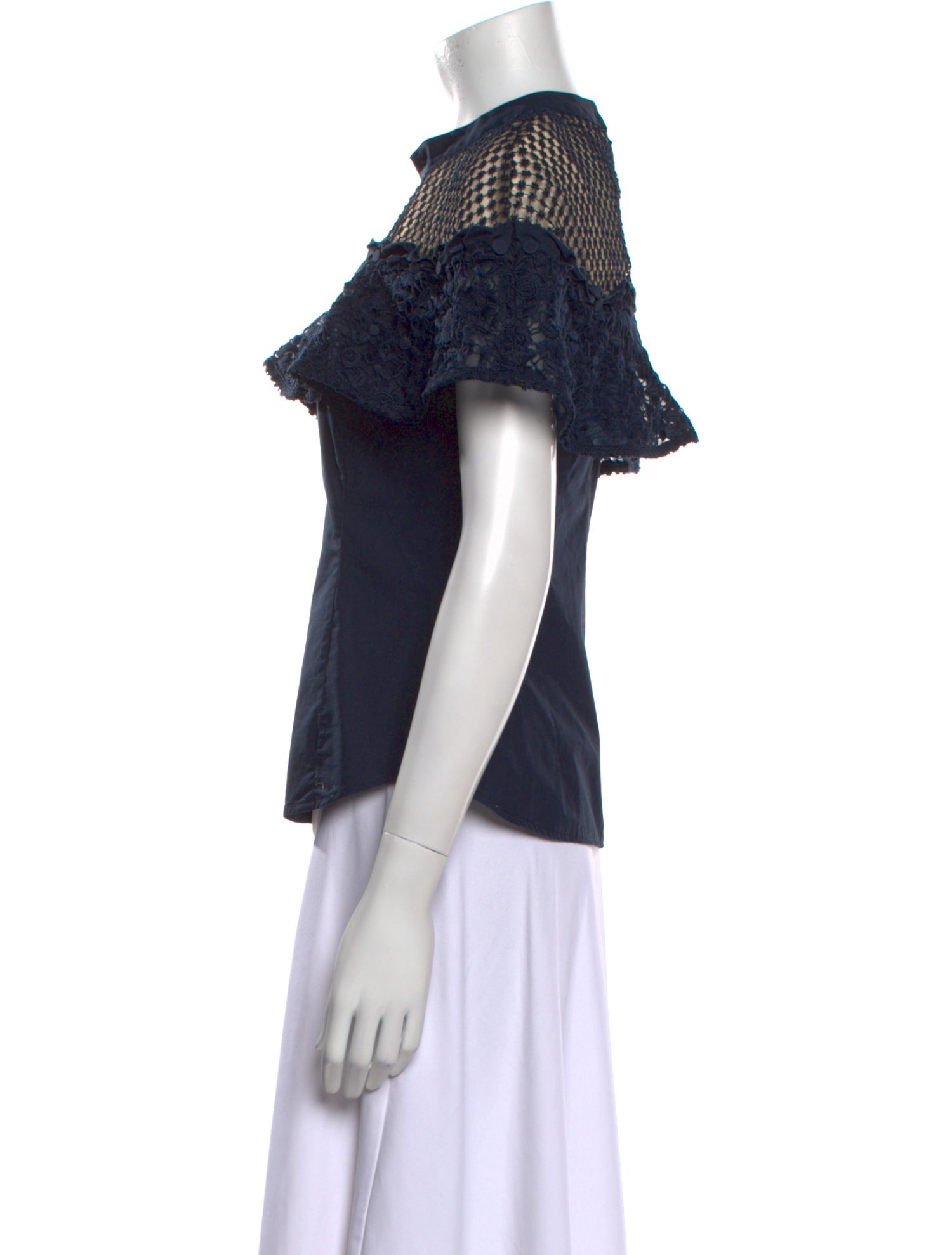 Self-Portrait Crew Neck Short Sleeve Top