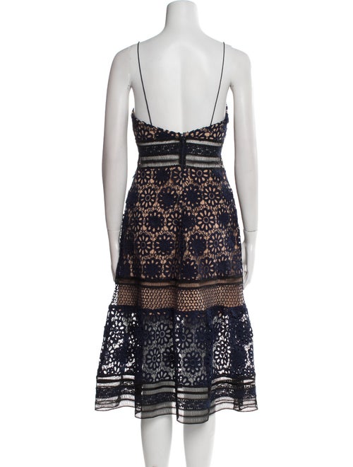 Self-Portrait Lace Pattern Midi Length Dress