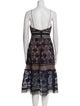Self-Portrait Lace Pattern Midi Length Dress