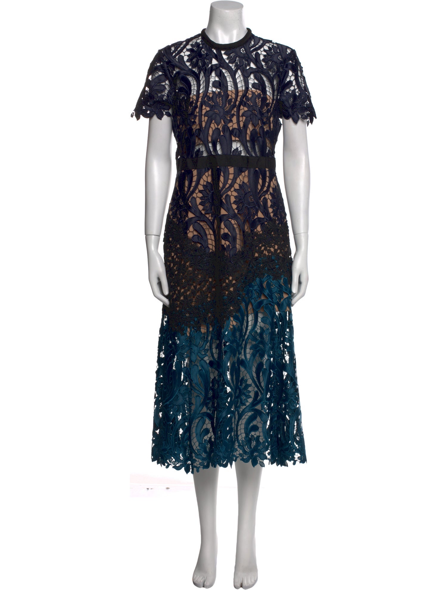 Self-Portrait Lace Pattern Long Dress