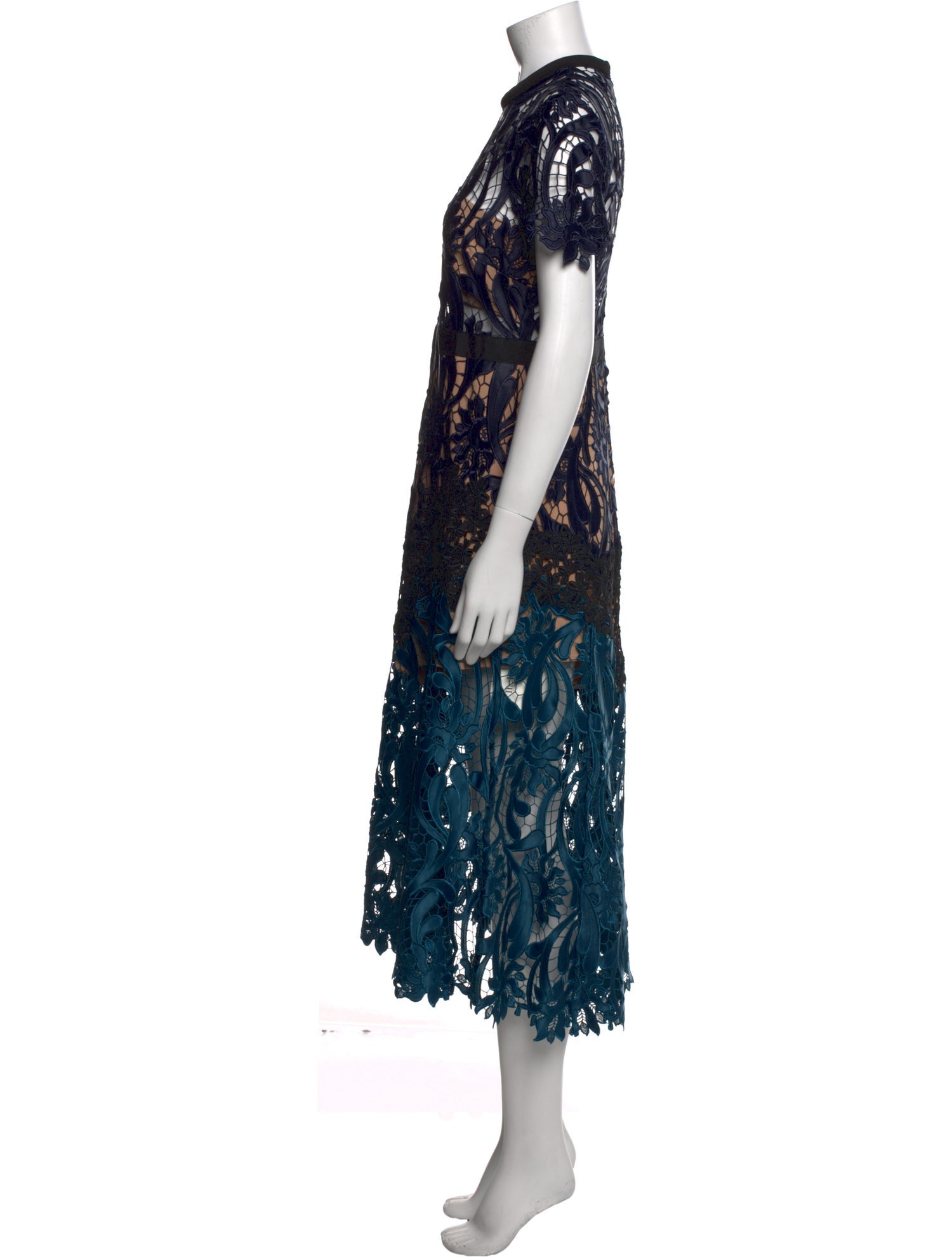 Self-Portrait Lace Pattern Long Dress