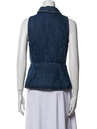 Self-Portrait Sleeveless Button-Up Top