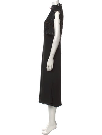 Self-Portrait Mock Neck Midi Length Dress