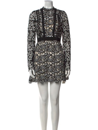 Self-Portrait Lace Pattern Mini Dress