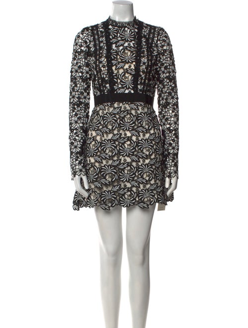 Self-Portrait Lace Pattern Mini Dress