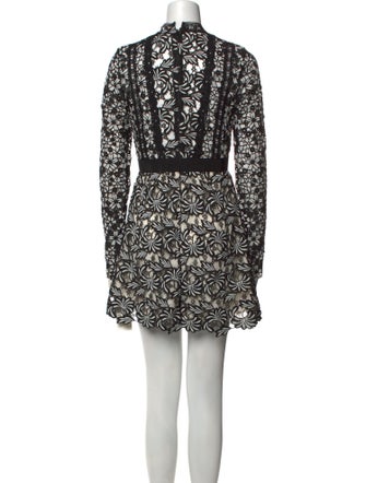 Self-Portrait Lace Pattern Mini Dress