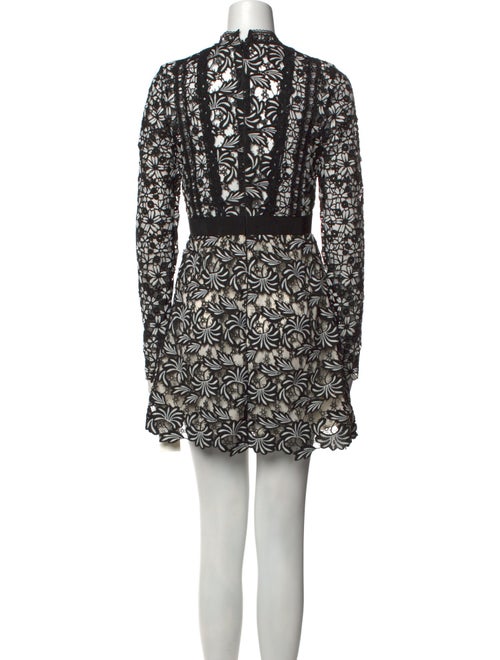Self-Portrait Lace Pattern Mini Dress