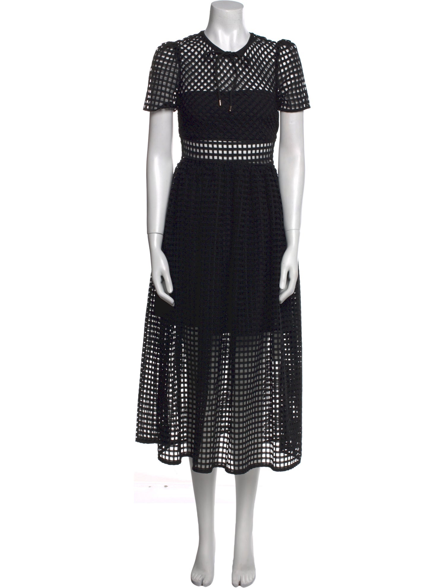 Self-Portrait Lace Pattern Midi Length Dress
