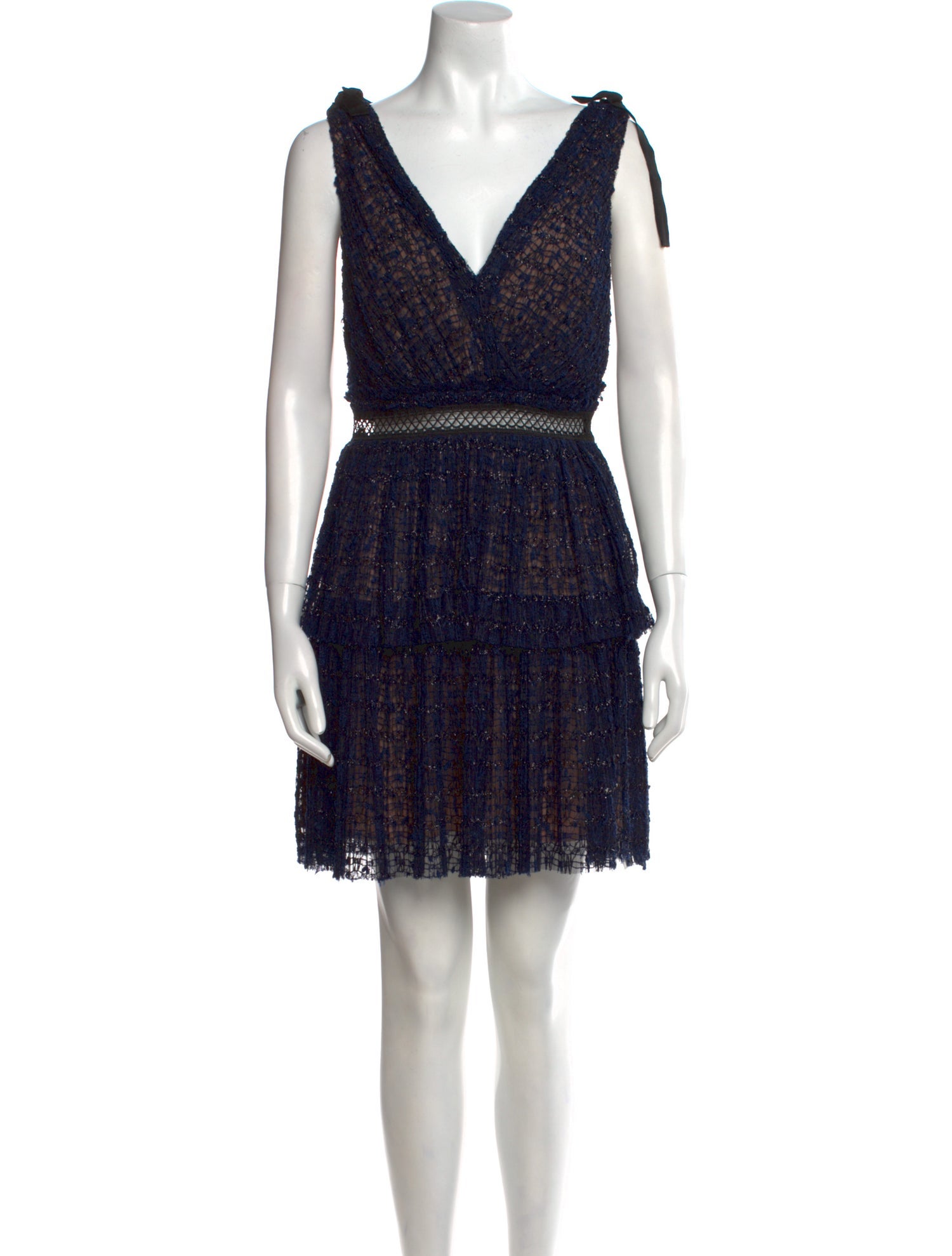 Self-Portrait Lace Pattern Mini Dress