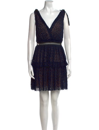 Self-Portrait Lace Pattern Mini Dress