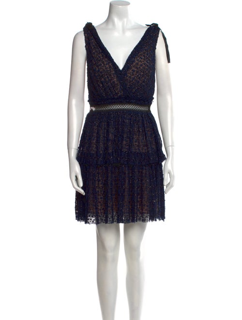 Self-Portrait Lace Pattern Mini Dress