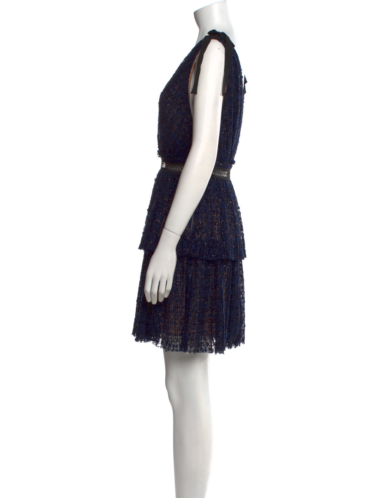 Self-Portrait Lace Pattern Mini Dress