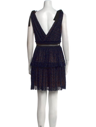 Self-Portrait Lace Pattern Mini Dress