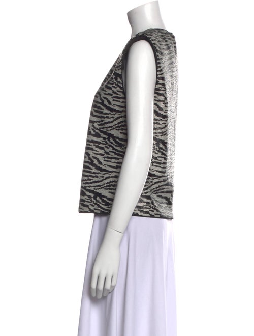 Self-Portrait Animal Print Crew Neck Top