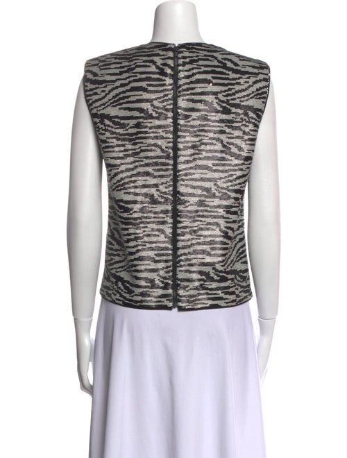 Self-Portrait Animal Print Crew Neck Top