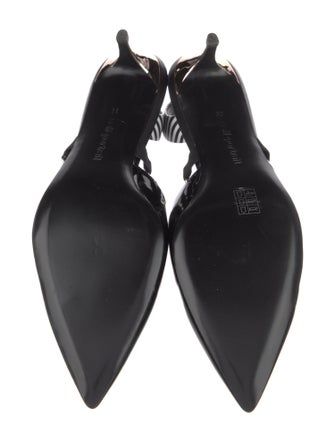 Self-Portrait Patent Leather Striped Slingback Sandals