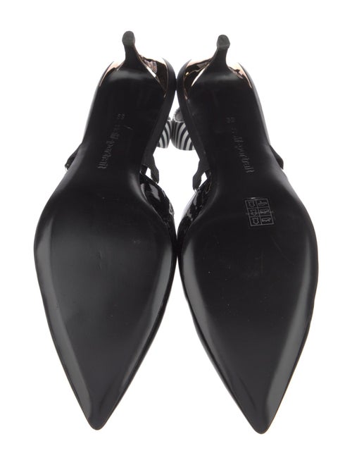 Self-Portrait Patent Leather Striped Slingback Sandals