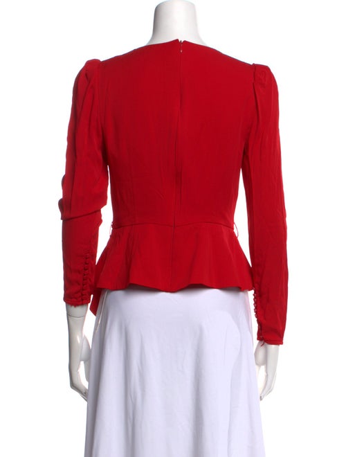 Self-Portrait Square Neckline Three-Quarter Sleeve Top