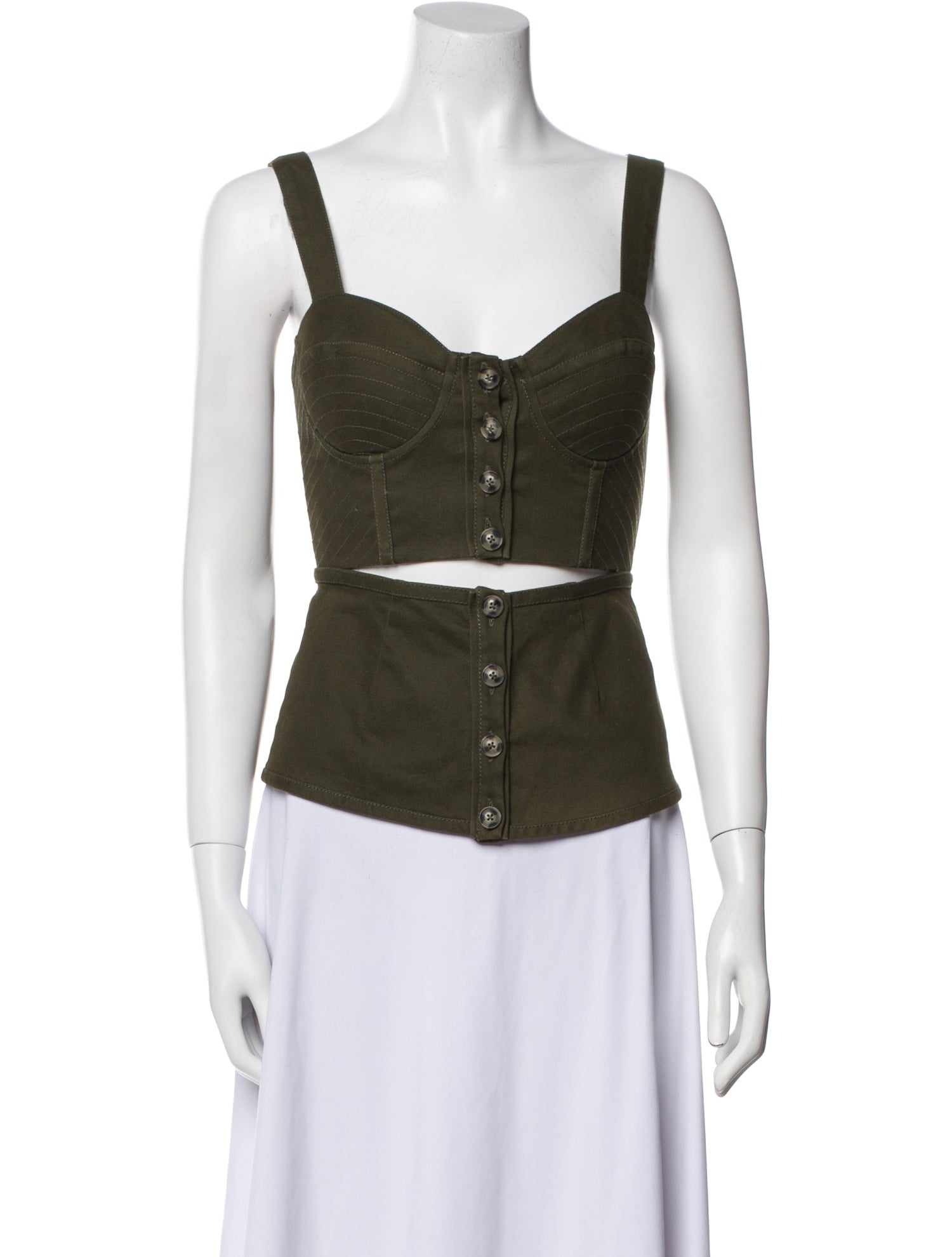 Self-Portrait Square Neckline Sleeveless Top