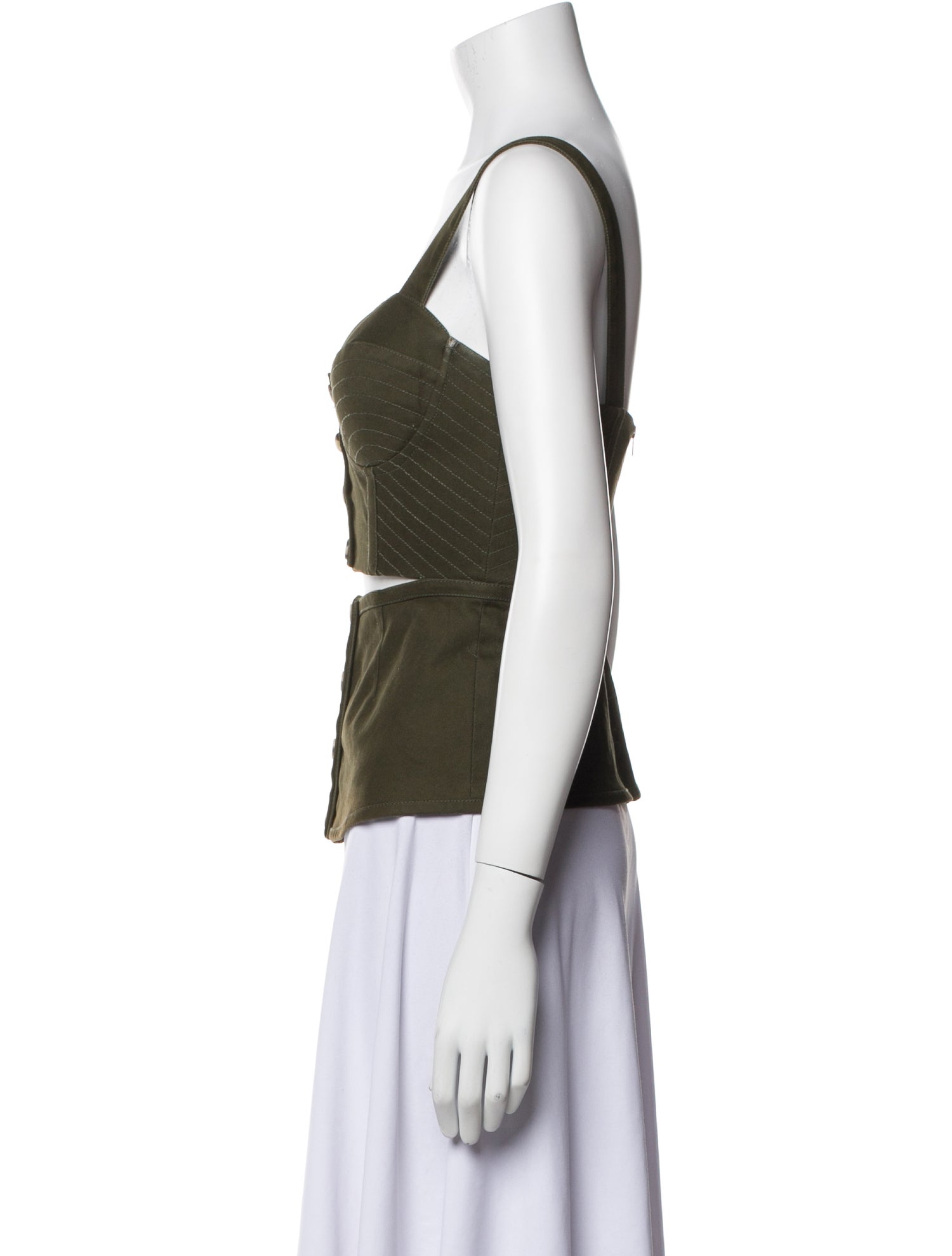 Self-Portrait Square Neckline Sleeveless Top