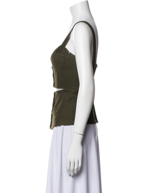 Self-Portrait Square Neckline Sleeveless Top