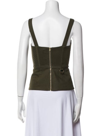 Self-Portrait Square Neckline Sleeveless Top