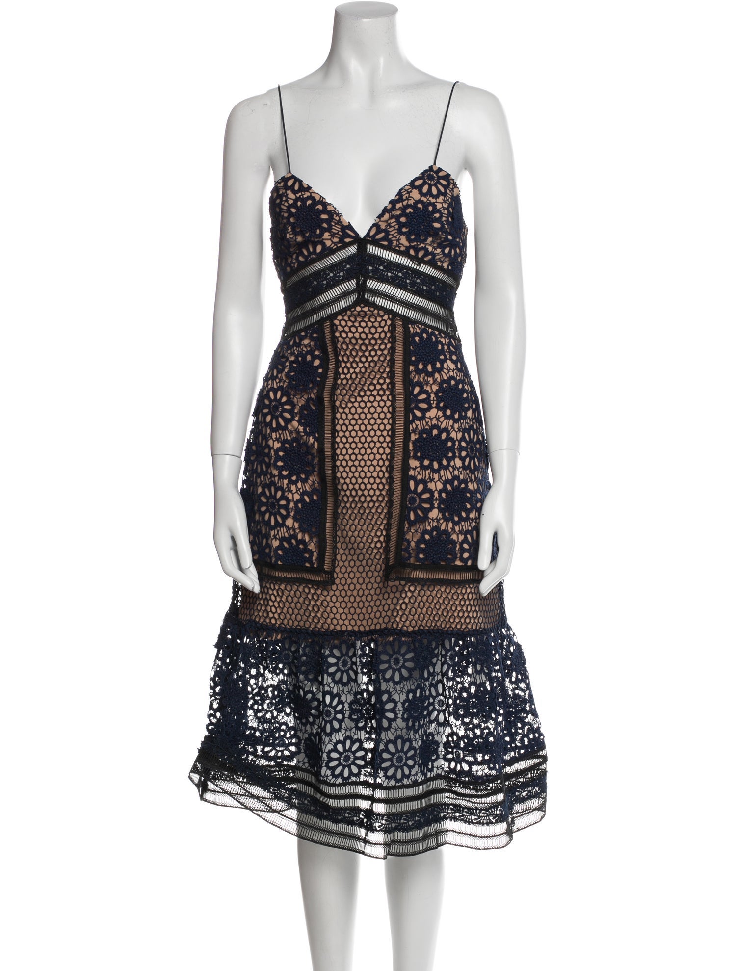 Self-Portrait Lace Pattern Mini Dress