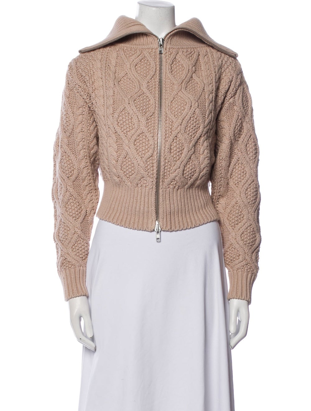 Self-Portrait Jacket Neutrals Patterned Stand Col… - image 1