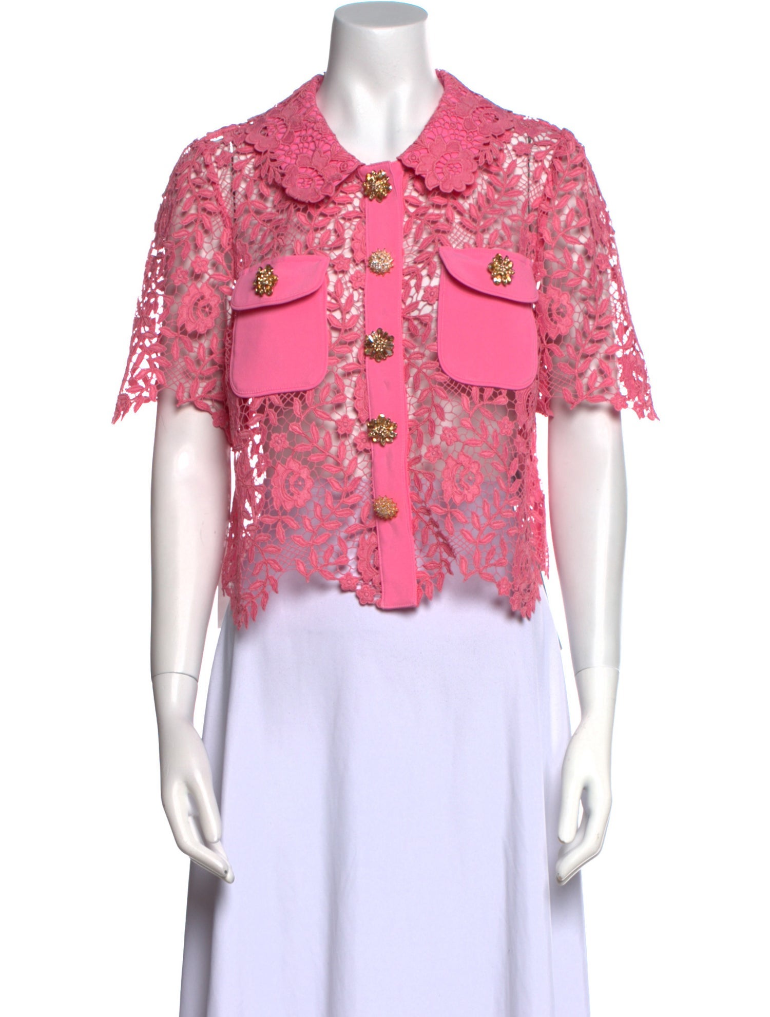 Self-Portrait Lace Lace Pattern Crop Top w/ Tags