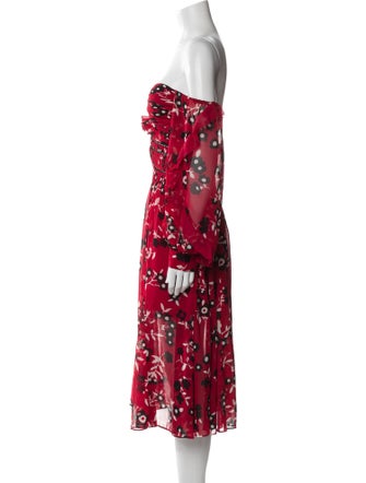 Self-Portrait Floral Print Midi Length Dress