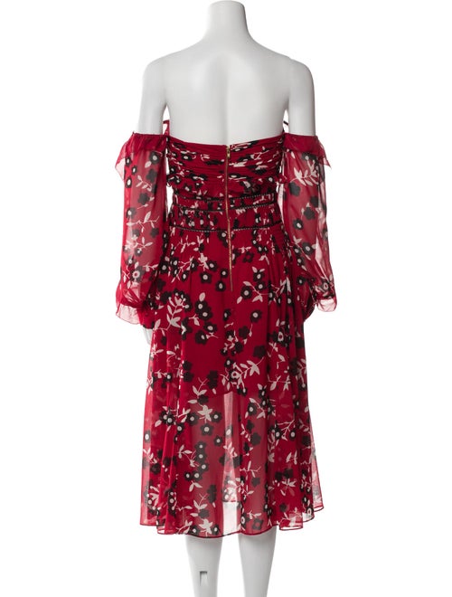 Self-Portrait Floral Print Midi Length Dress