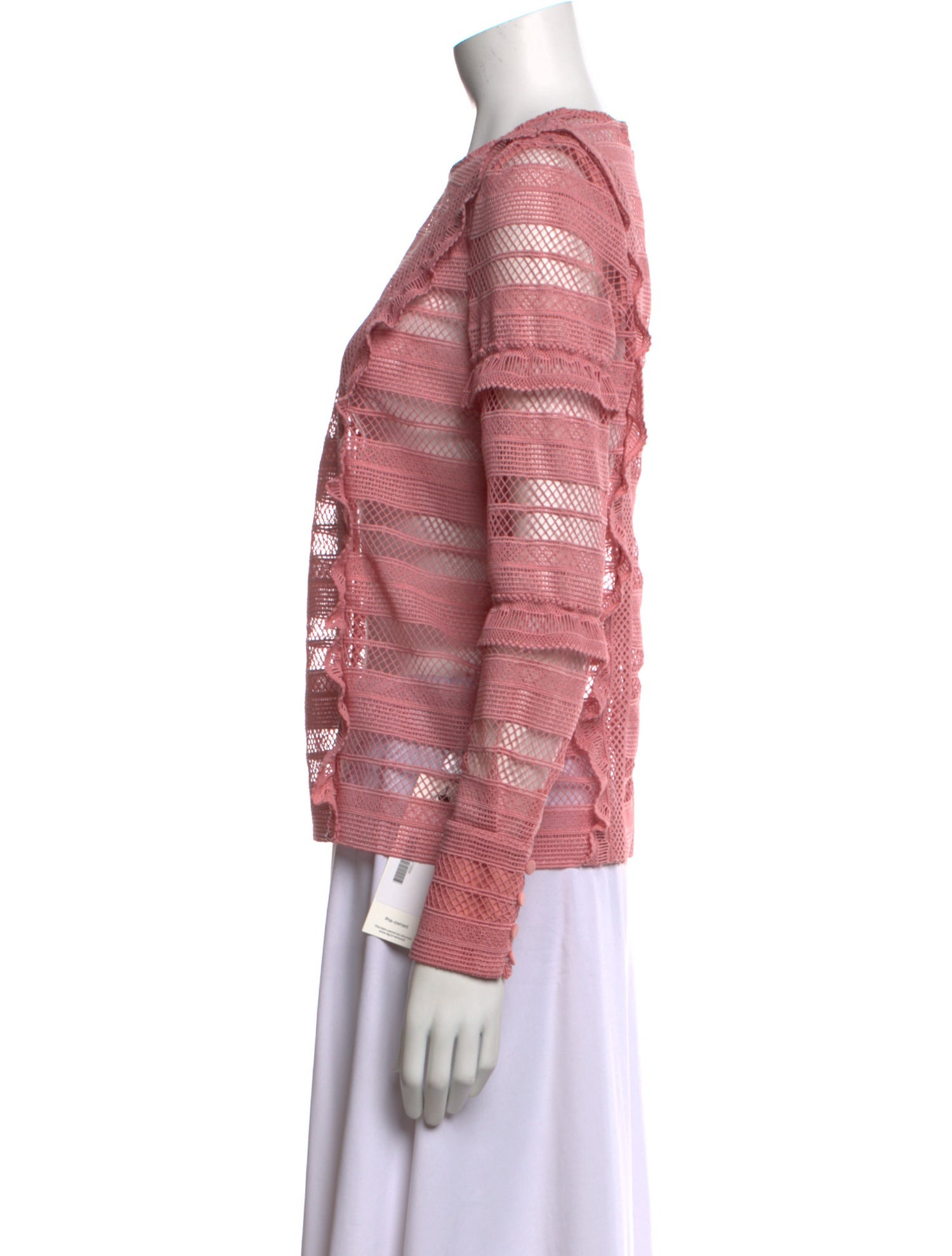 Self-Portrait Crew Neck Long Sleeve Top