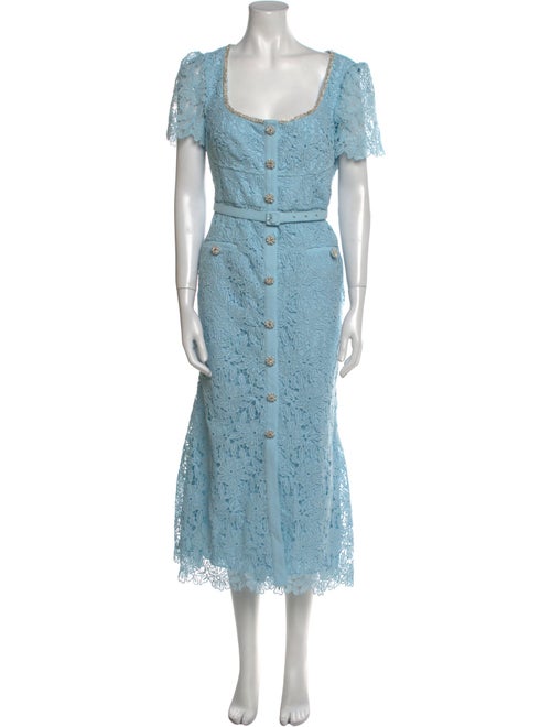 Self-Portrait Lace Pattern Long Dress