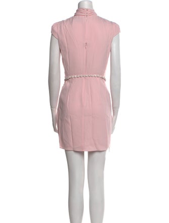 Self-Portrait Mock Neck Mini Dress