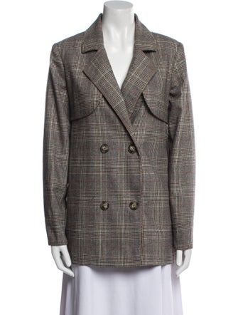 Self-Portrait Plaid Print Blazer