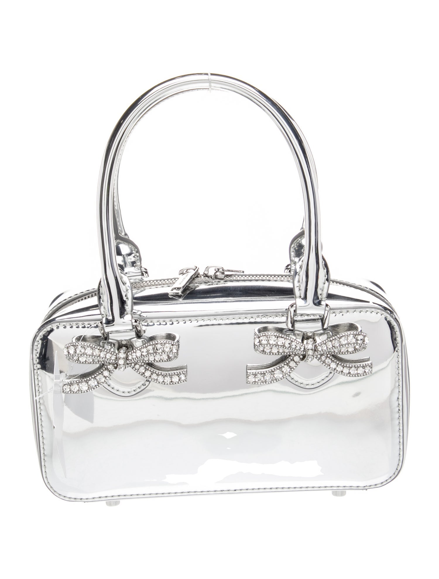 Self-Portrait Patent Leather Top Handle Bag