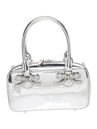 Self-Portrait Patent Leather Top Handle Bag