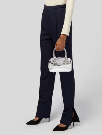 Self-Portrait Patent Leather Top Handle Bag