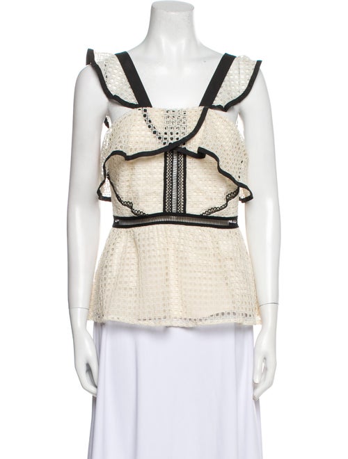 Self-Portrait Square Neckline Sleeveless Top