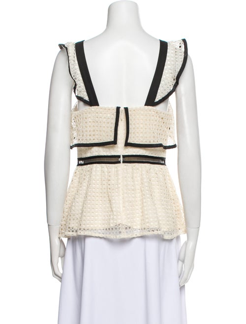 Self-Portrait Square Neckline Sleeveless Top